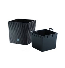 Садовое кашпо для цветов RATO LOW DRTS265L-S433 антрацит 2 предмета 11 и 15,8 л