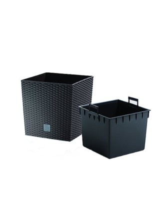 Садовое кашпо для цветов RATO LOW DRTS265L-S433 антрацит 2 предмета 11 и 15,8 л