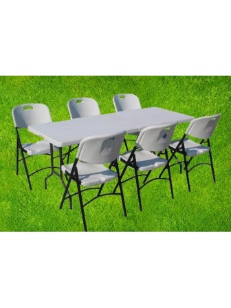 Стул для сада складной C053 (пластик "ротанг", белый)