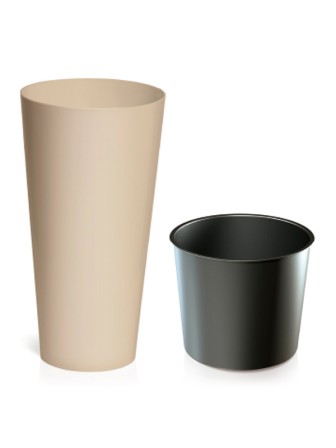 Садовое кашпо для цветов TUBUS SLIM DTUS300-7529U мокко 2 предмета 15 и 27 л