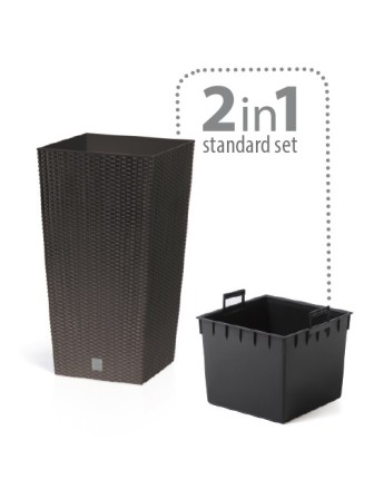 Садовое кашпо для цветов RATO SQUARE DRTS400-440U венге 2 предмета 37 и 91,5 л