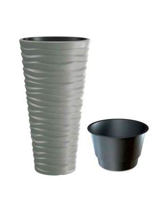 Садовое кашпо для цветов SAND SLIM DPSA400-405U серый 2 предмета 18 и 45 л