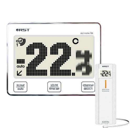 Цифровой термометр RST 02788 с радиодатчиком, точечно-матричный дисплей с анимацией температур