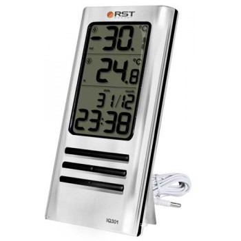 Цифровой термометр RST 42301 IQ 301, дом/улица, 2 будильника, серебристый корпус