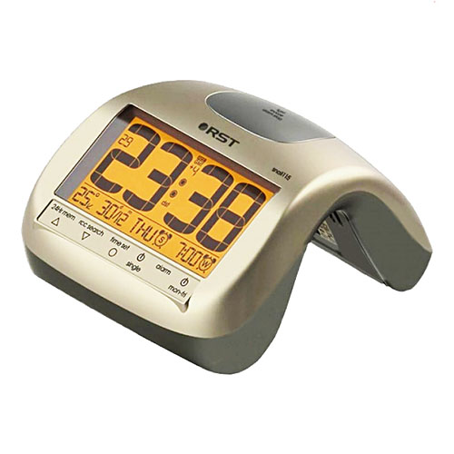 Радиоконтролируемые часы с будильником RST 88115, цвет "шампань"