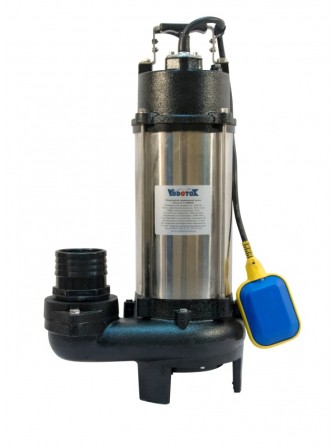 Насос фекальный (изм.нож) Vodotok V2200DF, (2200Вт, 520л/мин, H-10м, d вых.отв.75мм, кабель 6м).
