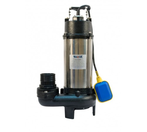Насос фекальный (изм.нож) Vodotok V2200DF, (2200Вт, 520л/мин, H-10м, d вых.отв.75мм, кабель 6м).
