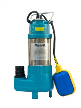 Насос фекальный Vodotok V250F, (250Вт, 150л/мин, Н-7,5м, примеси до 15 мм, d вых.отв.25мм, кабель 5.3м).