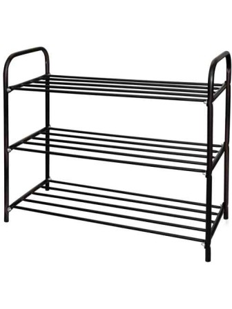 Этажерка для обуви Ника ЭТК3 Комфорт 3-х ярусная (каркас - медный антик)