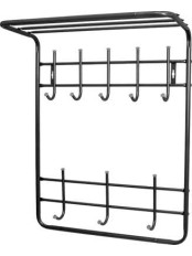 Вешалка настенная в прихожую с полкой Ника ВПТ8, цвет черный
