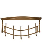 Вешалка настенная в прихожую с полкой Ника Премиум ВНП4, цвет медный антик