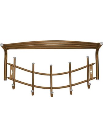 Вешалка настенная в прихожую с полкой Ника Премиум ВНП4, цвет медный антик