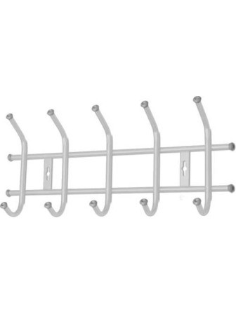 Вешалка настенная в прихожую Ника ВНТ5 (5 крючков, 480х215мм) цвет-серебро