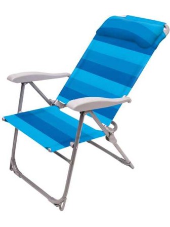 Кресло шезлонг складное для дачи Ника К2, синий