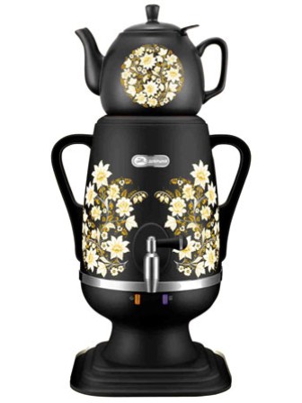 Электрочайник-самовар Добрыня 4.0 л DO-412 (черный) + керамический заварочный чайник 1.0л