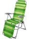 Шезлонг для дачи, кресло складное Ника К3 цвет зеленый, с подножкой и подголовником