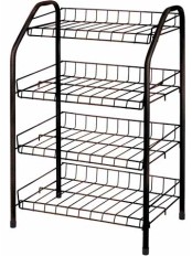 Этажерка для обуви Ника ЭТ2 4-х ярусная узкая (каркас - медный антик)