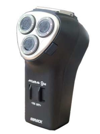 Бритва для мужчин электрическая Бердск 9М сетевая, 3-х ножевая плавающая головка