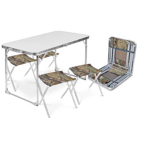 Набор туристический ССТ-К2 столешница металлик (стол влагостойкий + 4 складных стула)