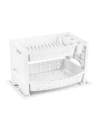 Сушилка для посуды Кружево М6285, 2-х ярусная, белая
