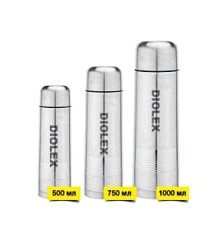 Термос для чая 0,75 л с кнопкой DIOLEX DXW-750-1 ребристая поверхность