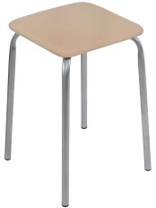 Табурет для кухни Ника Эконом ТЭ3/Б бежевый, квадратное мягкое сиденье, металлические ножки