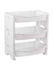 Этажерка для хранения Кружево М6393, 3 полки, белая