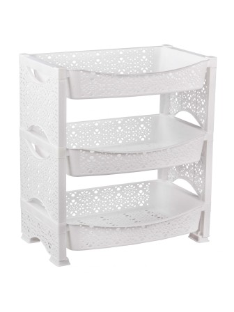 Этажерка для хранения Кружево М6393, 3 полки, белая