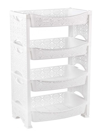 Этажерка Кружево М6395, 4 полки, белая
