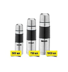 Термос для чая 1 л с кнопкой DIOLEX DXR-1000-1 резиновый держатель, крышка-чашка