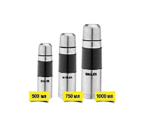 Термос для чая 1 л с кнопкой DIOLEX DXR-1000-1 резиновый держатель, крышка-чашка