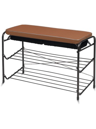 Этажерка НИКА ЭТП3/А, 3-х ярусная, сиденье с ящиком, медный