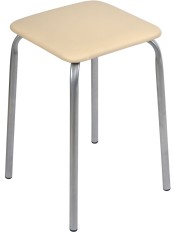 Табурет для кухни Ника Эконом ТЭ3/СК слоновая кость, квадратный, мягкое сиденье