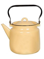 Чайник эмалированный  3,5 л, Стальэмаль 2с26, без рисунка кремовый