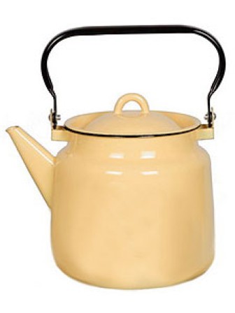 Чайник эмалированный  3,5 л, Стальэмаль 2с26, без рисунка кремовый