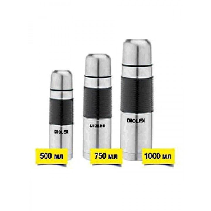 Термос для чая 0,5 л DIOLEX DXR-500-1 из нержавеющей стали, с резиновым держателем