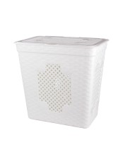 Корзина для белья Плетенка Люкс М3405, узкая, 85 л, белая