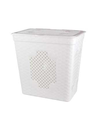 Корзина для белья Плетенка Люкс М3405, узкая, 85 л, белая