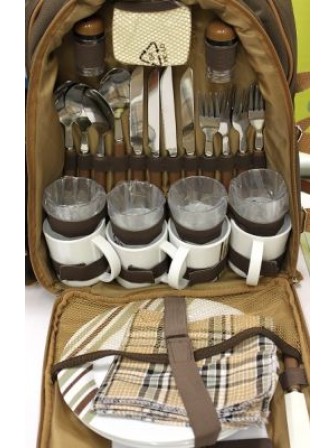 Набор для пикника на 4 персоны Green Glade TWPB-3141A6R термосумка рюкзак, одеяло