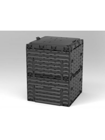 Ящик для компоста (компостер садовый) 300л Piteco с крышкой K1130 чёрный