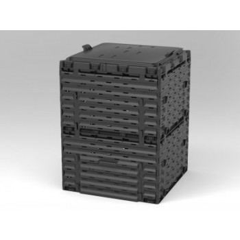 Ящик для компоста (компостер садовый) 300л Piteco с крышкой K1130 чёрный