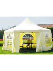 Садовый шатер беседка для отдыха Green Glade 1053 шестигранный с окнами и дверью