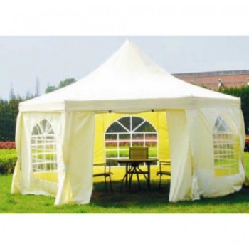 Садовый шатер беседка для отдыха Green Glade 1053 шестигранный с окнами и дверью
