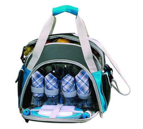 Набор посуды для пикника сумка-холодильник 10 л Green Glade TWPB-3207A1 на 4 человека